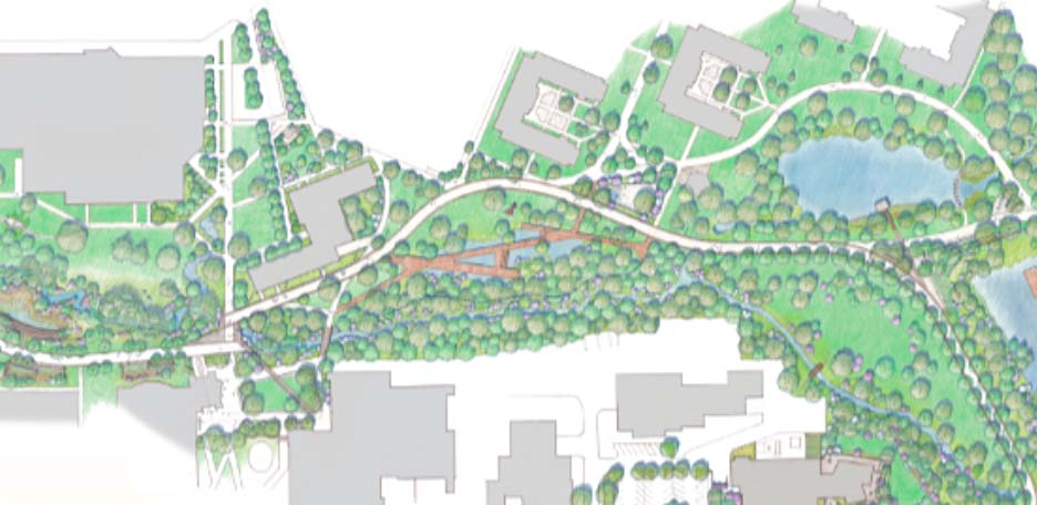 Map of Rowan University campus featured in the Master Plan.
